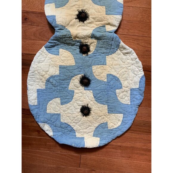 Vintage Quilted Snowman Wall Hanging with Top Hat & Buttons 45" tall - Picture 12 of 16